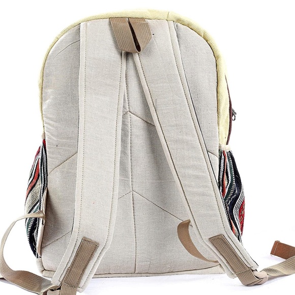 100% Handmade Multi Pocket Hemp Backpack - Picture 4 of 5